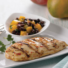 Chicken with Black Bean and Mango Salsa