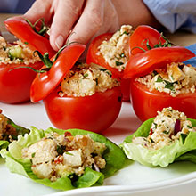 Grilled Chicken Quinoa Lettuce Cups