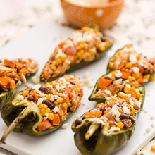 Colorful Chicken Stuffed Peppers