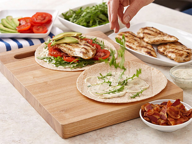 Step 3 Grilled Chicken Arugula Salad Wrap Step 3