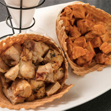 Flavored Grilled Chicken Bites Cones