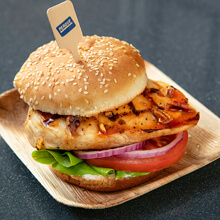 Grilled Chicken Sandwich with Honey Pecan Chipotle Drizzle