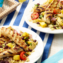 Grilled Mango Chicken Orzo Salad