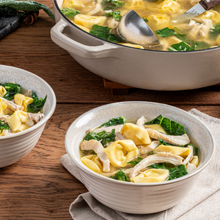 Lemon Chicken Broth Bowl with Kale & Cheese Tortellini