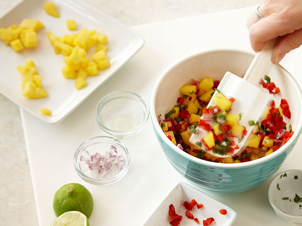 Step 2 Mango Chicken Caribbean Burger Step 2