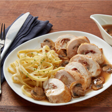 Prosciutto-Stuffed Chicken with Mushroom Sauce