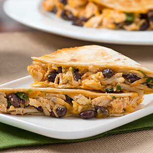 Creamy Buffalo Chicken and Black Bean Quesadillas