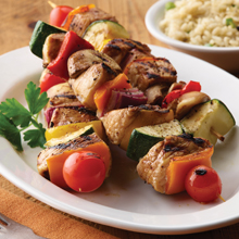 5 Ingredient Grilled Rainbow Diced Chicken Kebabs