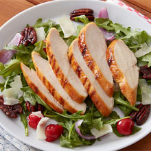 Grilled Mojo Chicken Salad with Cherries, Manchego Cheese and Pecans