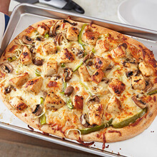 Sheet Pan Chicken Cheese Steak Pizza