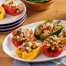 Greek Stuffed Peppers With Spinach & Artichoke