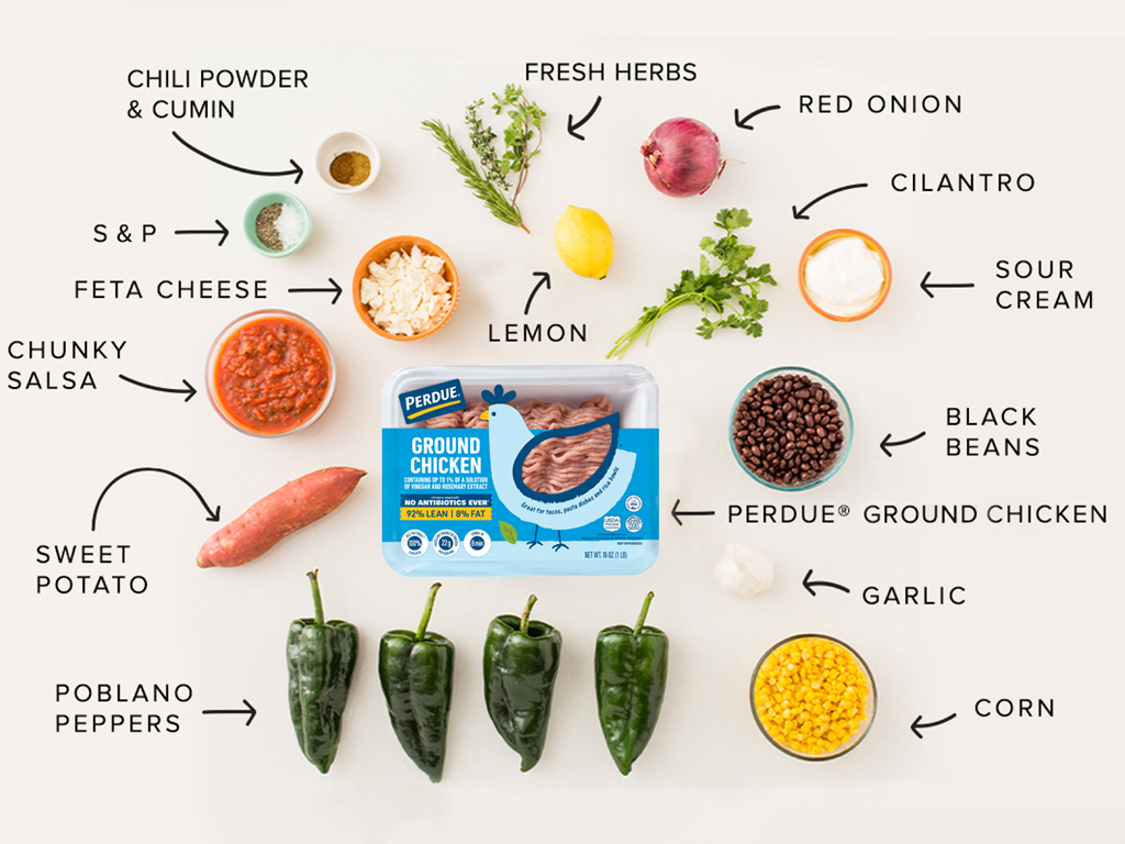 Perdue Ground chicken with ingredients 