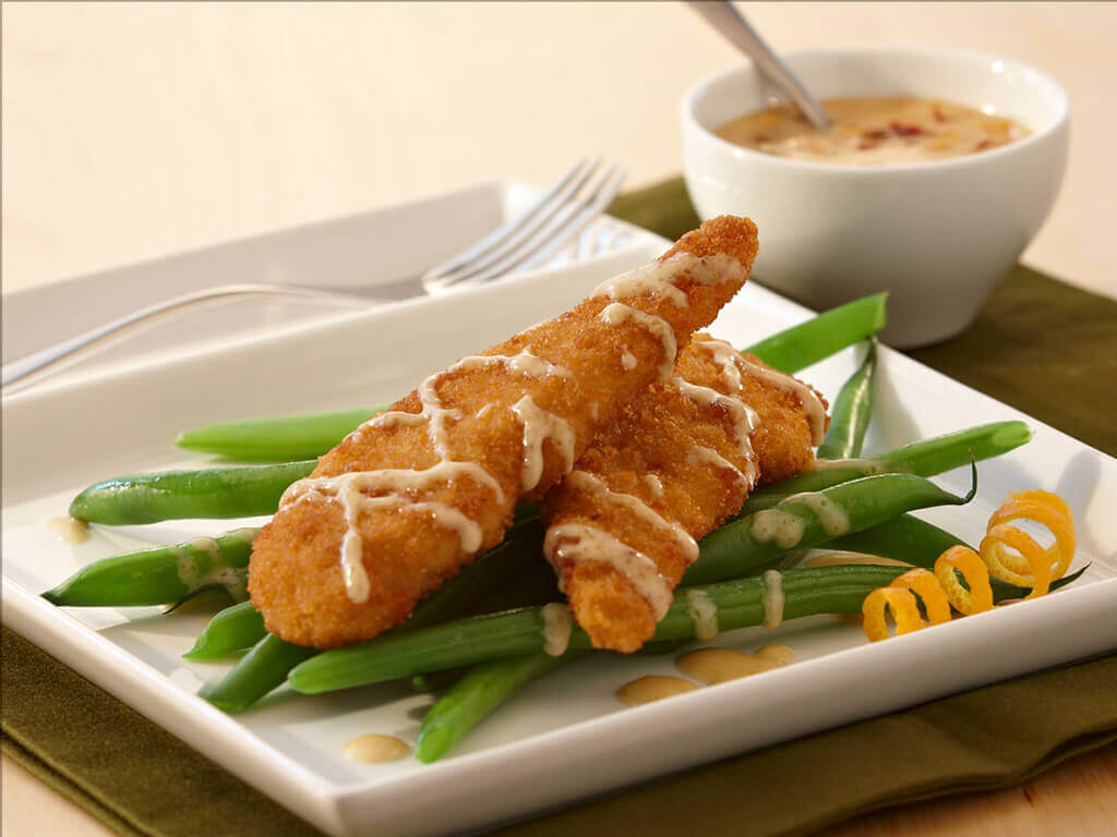 Crispy Chicken with Orange Mustard Sauce