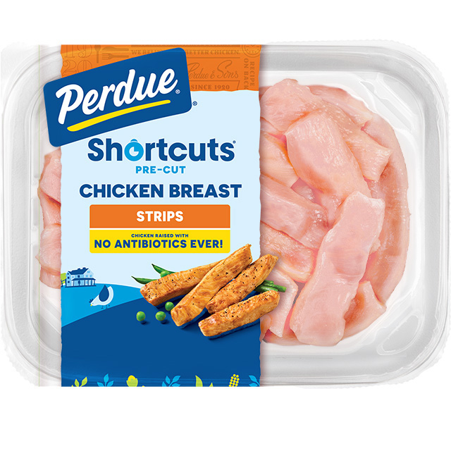 PERDUE&reg; SHORTCUTS&reg; Pre Cut Boneless Skinless Chicken Breast Strips