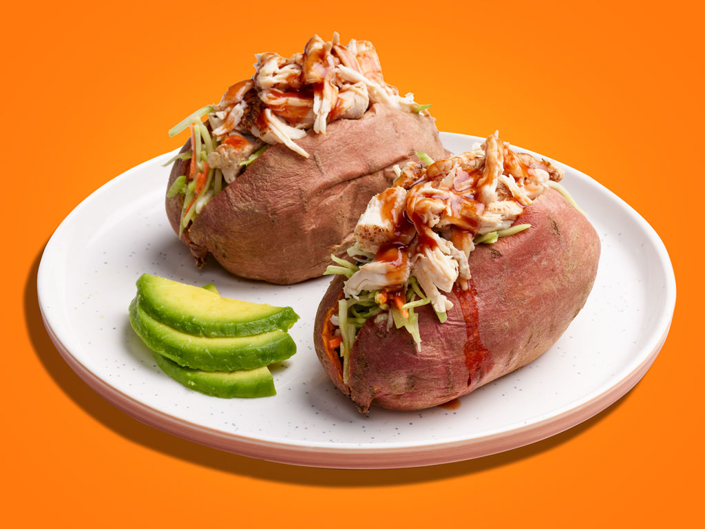 BBQ Chicken Loaded Sweet Potatoes BBQ Chicken Loaded Sweet Potatoes