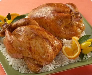 Orange Ginger Glazed Cornish Hen