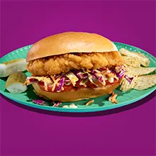 Air Fried Crispy Chicken Po'Boy with Spicy Remoulade Slaw