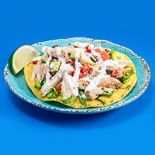 CHICKEN TOSTADAS WITH AVOCADO SALSA