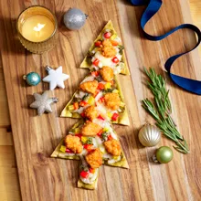 Christmas Tree Chicken Flatbreads