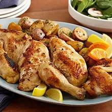 Pan Roasted Citrus Fennel Brined Chicken