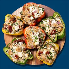 Greek Stuffed Peppers With Spinach & Artichoke
