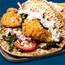 Go Greek Salad Topped Pita