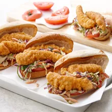 Crispy Chicken Po'Boy with Spicy Remoulade Slaw