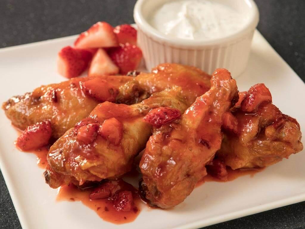 Strawberry Chipotle Glazed Wings