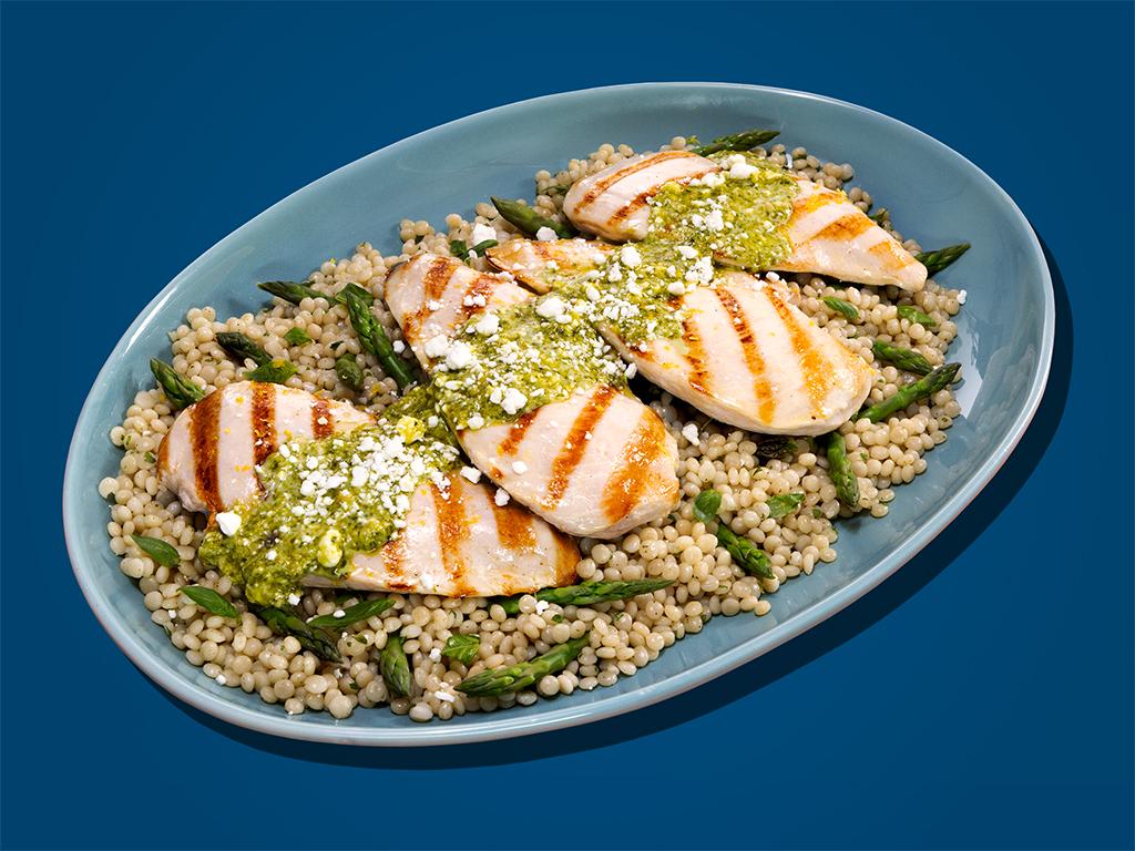 Chicken with Goat Cheese and Basil Sauce