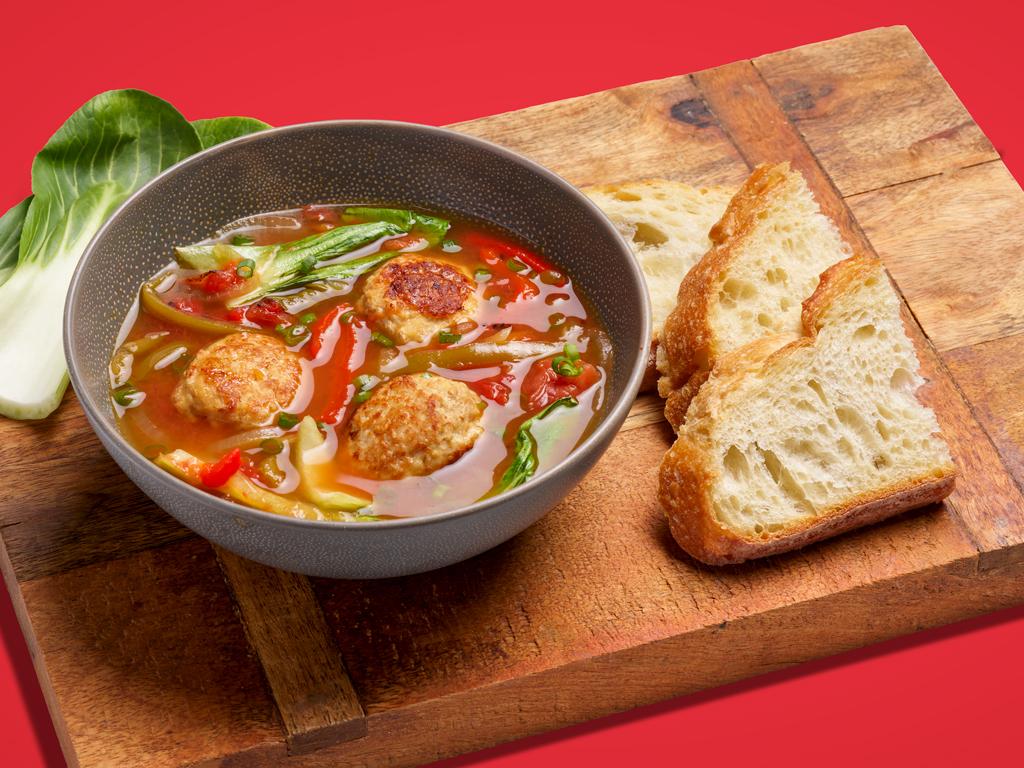 Vietnamese Chicken Meatball Soup with Bok Choy