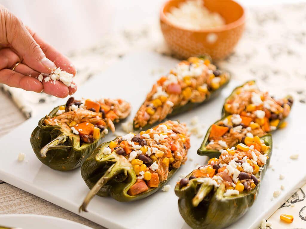 Colorful Chicken Stuffed Peppers