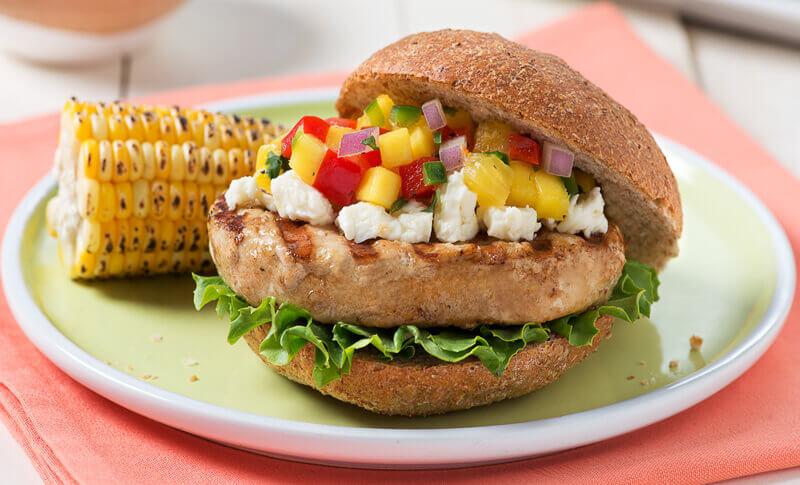 Turkey Burgers with Tropical Salsa