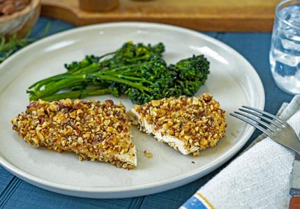 Rosemary Almond-Crusted Chicken with Broccolini